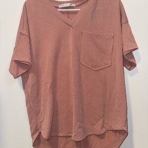 Alter’d state Pink V-Neck Shirt